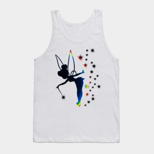 Rainbow Tinkerbell Sillhouette Tank Top